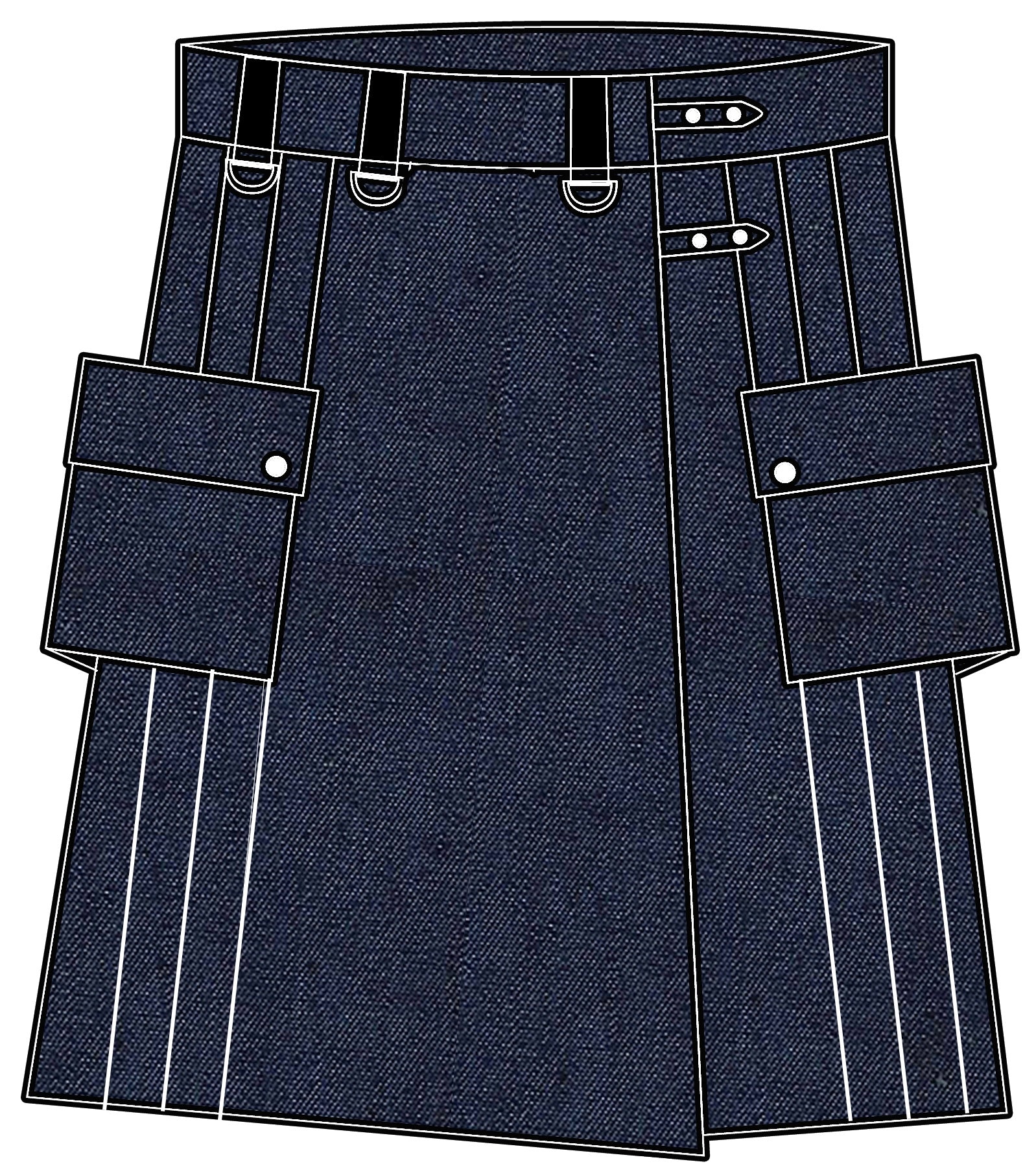 ELLIOTT Denim Cargo Kilt
