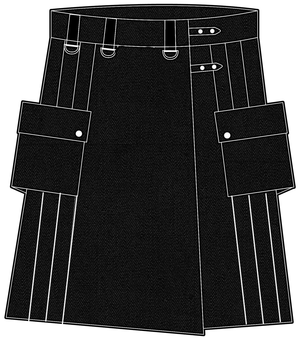 ELLIOTT Denim Cargo Kilt