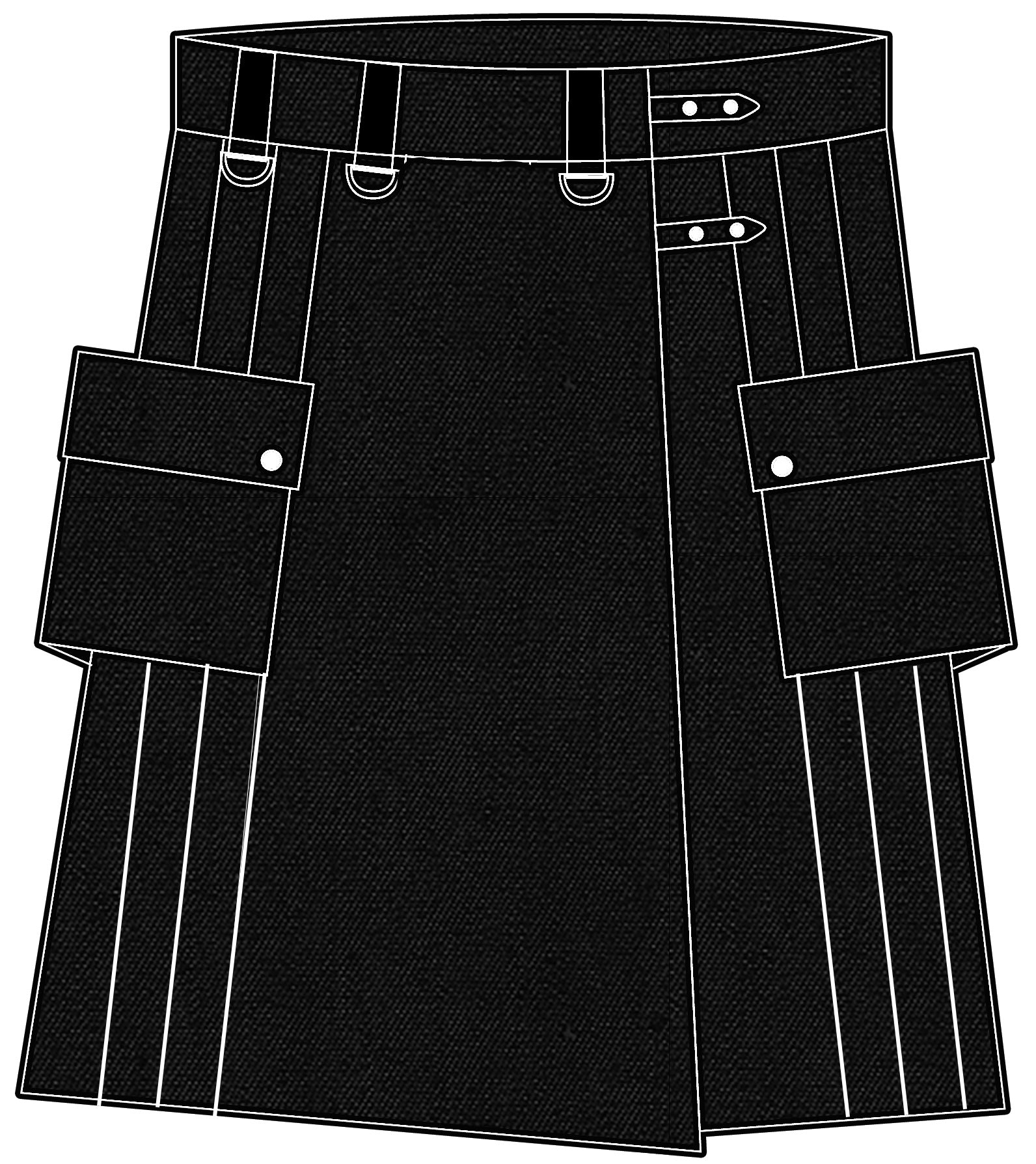 ELLIOTT Denim Cargo Kilt